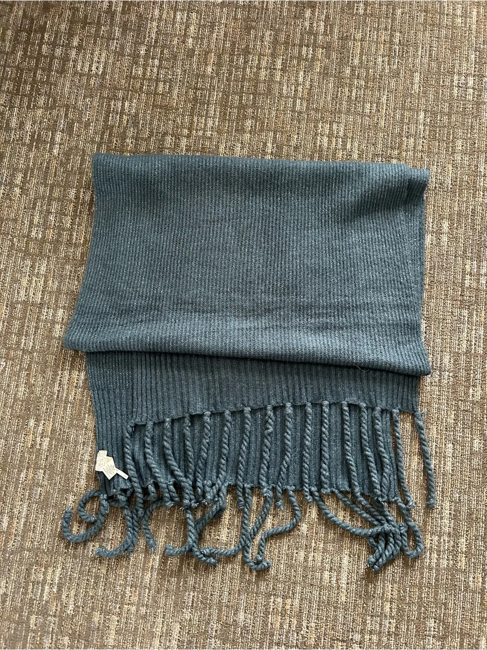 Free People Jaden Ribbed Fringe Blanket Scarf - Teal